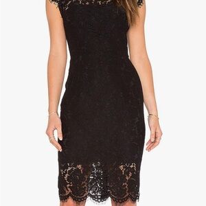 Elegant Black Lace Midi Dress